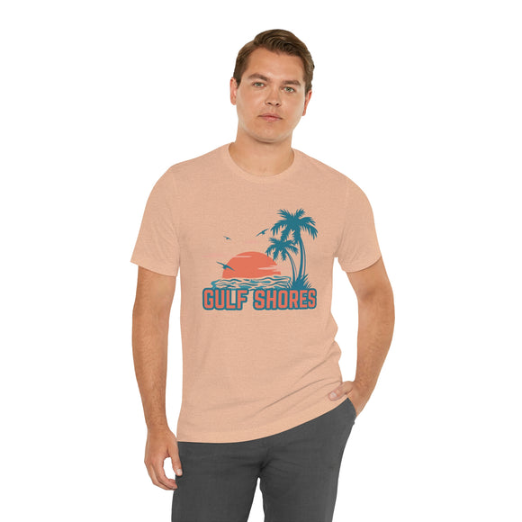 Gulf Shores, Alabama T-Shirt - Retro Palm Tree & Beach Unisex Gulf Shores Shirt