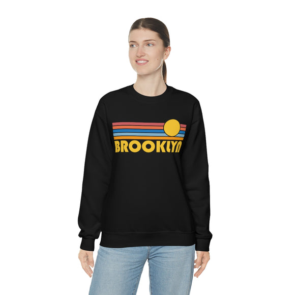 Brooklyn, New York Sweatshirt - Retro Sunrise Unisex