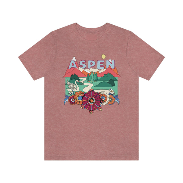 Aspen Shirt, Colorado Retro T-Shirt, Hippie Style Colorado tee, Aspen Mountain Shirt