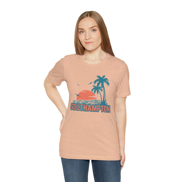 Southampton, New York T-Shirt - Retro Palm Tree & Beach Unisex Southampton Shirt
