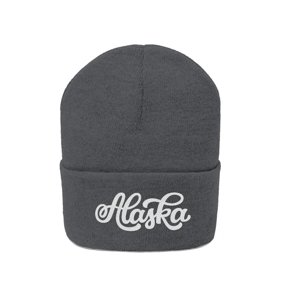 Alaska Beanie - Adult Hand Lettered Embroidered Alaska Knit Hat