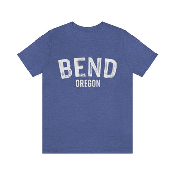 Buy heather-true-royal Bend, Oregon Shirt - Paint Text Unisex Bend T-Shirt