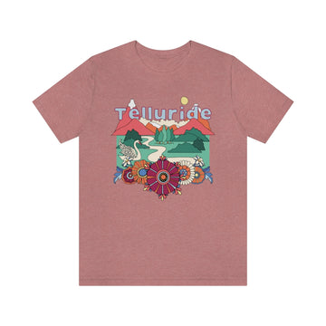 Telluride T-Shirt - Retro Mountain / Hippie Style Telluride, Colorado Shirt