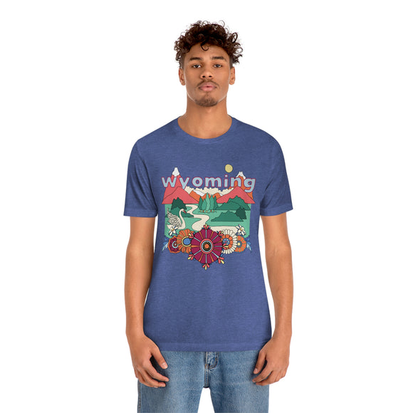 Wyoming Shirt, Wyoming Retro T-Shirt, Hippie Style Wyoming tee, Wyoming Mountain Shirt
