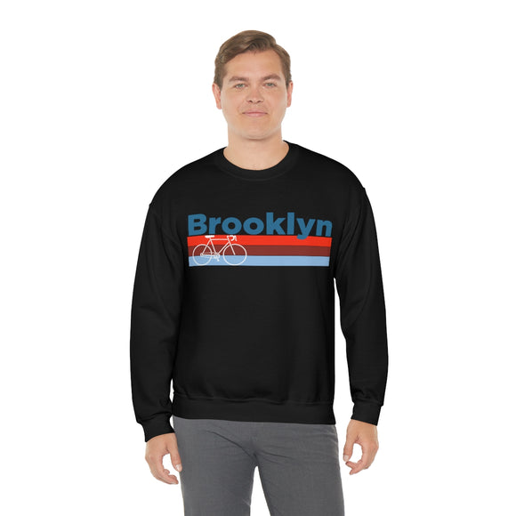 Brooklyn, New York Sweatshirt Retro Bike - Unisex Adult Crewneck Brooklyn Sweatshirt
