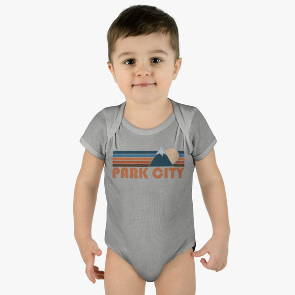Park City Baby Bodysuit - Retro Mountain Park City, Utah Baby Bodysuit