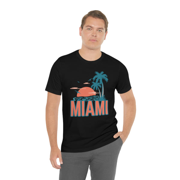Miami, Florida T-Shirt - Retro Palm Tree & Beach Unisex Miami Shirt