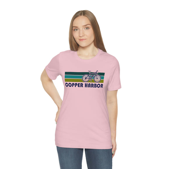 Copper Harbor T-Shirt - Retro Mountain Bike Adult Unisex Copper Harbor, Michigan T Shirt