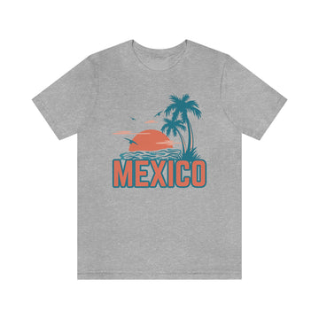 Buy athletic-heather Mexico T-Shirt - Retro Palm Tree &amp; Beach Unisex Mexico Shirt