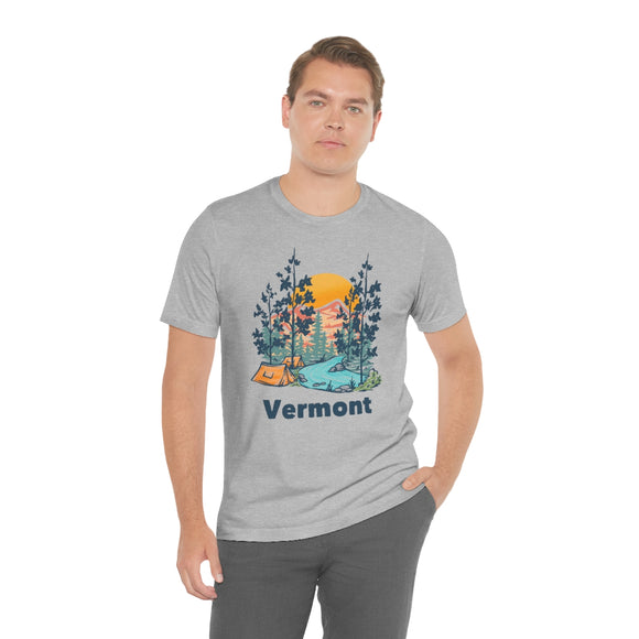Vermont T-Shirt - Mountain Illustration Unisex Vermont Shirt