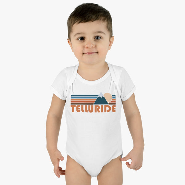 Telluride Baby Bodysuit - Retro Mountain Telluride, Colorado Baby Bodysuit