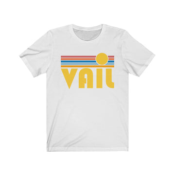 Vail, Colorado T-Shirt - Retro Sunrise Adult Unisex Vail T Shirt - 0