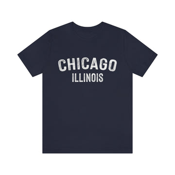 Buy navy Chicago, Illinois Shirt - Paint Text Unisex Chicago T-Shirt