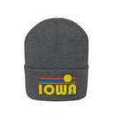 Iowa Beanie - Adult Embroidered Retro Sunset Iowa Knit Hat-2