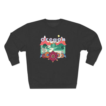 Buy charcoal-heather Premium Oregon Sweatshirt - Unisex Boho Premium Crewneck Oregon Sweatshirt