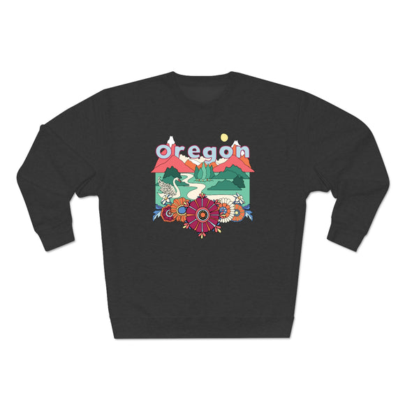 Premium Oregon Sweatshirt - Unisex Boho Premium Crewneck Oregon Sweatshirt