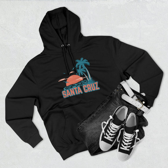 Premium Santa Cruz, California Hoodie - Palm Tree Unisex Sweatshirt