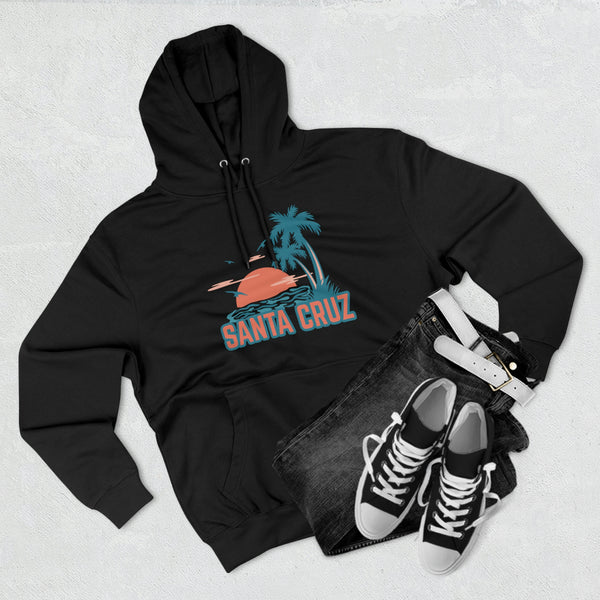 Premium Santa Cruz, California Hoodie - Palm Tree Unisex Sweatshirt
