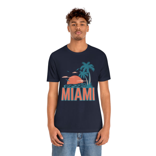Miami, Florida T-Shirt - Retro Palm Tree & Beach Unisex Miami Shirt