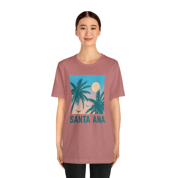 Santa Ana, California T-Shirt - Retro Palm Tree & Beach Unisex Santa Ana Shirt