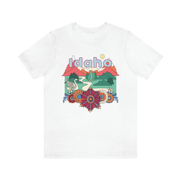 Buy white Idaho Shirt, Idaho Retro T-Shirt, Hippie Style Idaho tee, Idaho Mountain Shirt