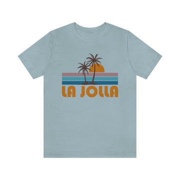 Buy light-blue La Jolla, California T-Shirt - Retro Palm Tree Unisex La Jolla Shirt
