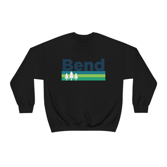 Bend, Oregon Sweatshirt - Retro Trees Unisex