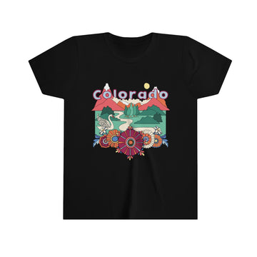 Buy black Colorado Youth T-Shirt - Boho Colorado Kid's TShirt