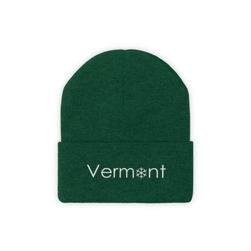 Buy hunter-green Vermont Knit Beanie - Adult Embroidered Snowflake Vermont Knit Hat