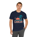 Cancun, Mexico T-Shirt - Retro Palm Tree & Beach Unisex Cancun Shirt-90