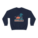 Honolulu, Hawaii Sweatshirt - Unisex Retro Palm Tree Crewneck Honolulu Sweatshirt-1