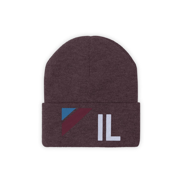 Illinois Beanie - Adult Embroidered Retro Illinois Knit Hat