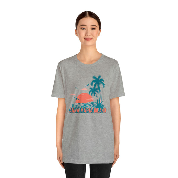 Anna Maria Island, Florida T-Shirt - Retro Palm Tree & Beach Unisex Anna Maria Island Shirt