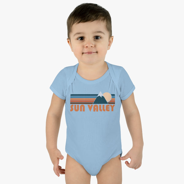 Sun Valley Baby Bodysuit - Retro Mountain Sun Valley, Idaho Baby Bodysuit