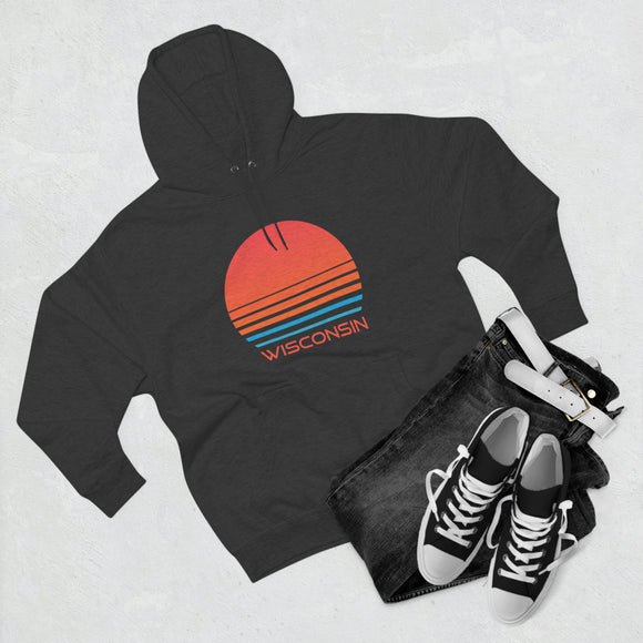 Premium Wisconsin Hoodie - Retro 80s Unisex Sweatshirt