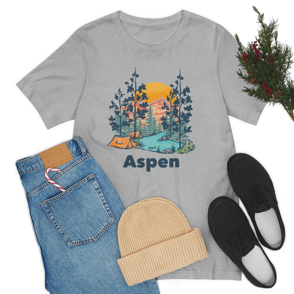 Aspen, Colorado T-Shirt - Mountain Illustration Unisex Aspen Shirt