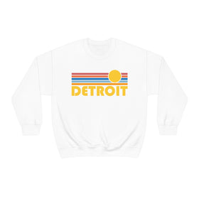 Detroit, Michigan Sweatshirt - Retro Sunrise Unisex