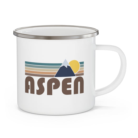 Aspen, Colorado Camp Mug - Retro Enamel Camping Aspen Mug
