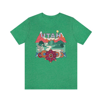 Utah T-Shirt - Retro Mountain / Hippie Style Utah Shirt