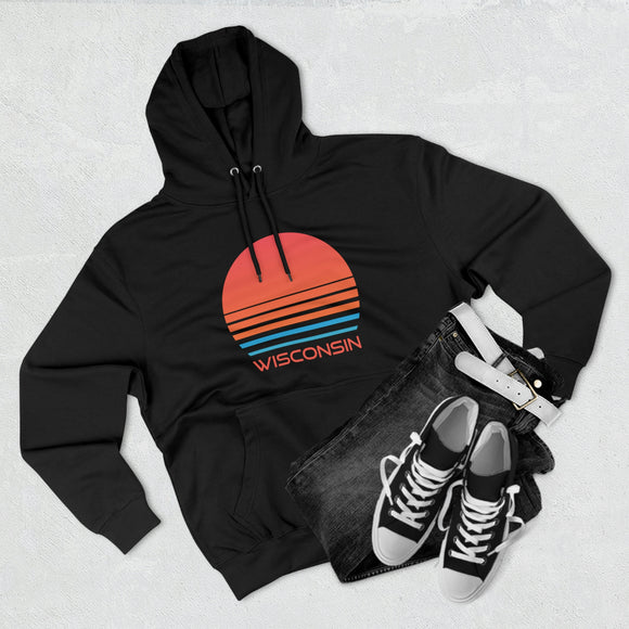 Premium Wisconsin Hoodie - Retro 80s Unisex Sweatshirt