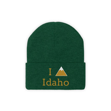 Buy hunter-green Idaho Knit Beanie - Adult Embroidered I Heart / Love Idaho Knit Hat
