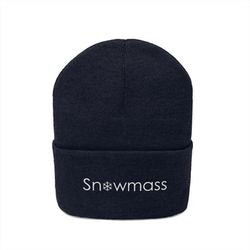 Snowmass, Colorado Knit Beanie - Adult Embroidered Snowflake Snowmass Knit Hat - 0