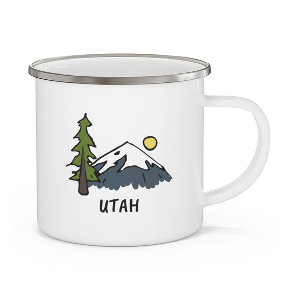 Utah Camp Mug - Retro Enamel Camping Utah Mug