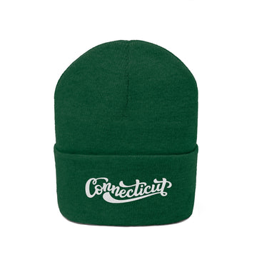 Connecticut Beanie - Adult Hand Lettered Embroidered Connecticut Knit Hat - 0
