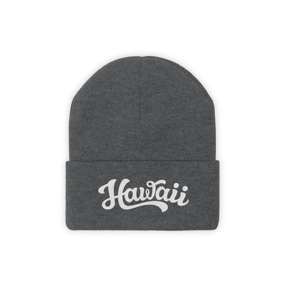 Hawaii Beanie - Adult Hand Lettered Embroidered Hawaii Knit Hat