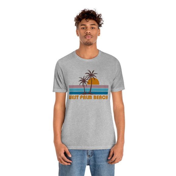 West Palm Beach, Florida T-Shirt - Retro Palm Tree Unisex West Palm Beach Shirt