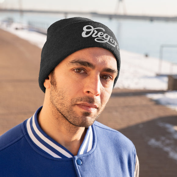 Oregon Beanie - Adult Hand Lettered Embroidered Oregon Knit Hat