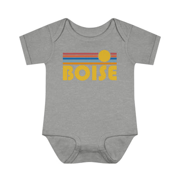Buy heather Boise Baby Bodysuit - Retro Sun Boise, Idaho Baby Bodysuit