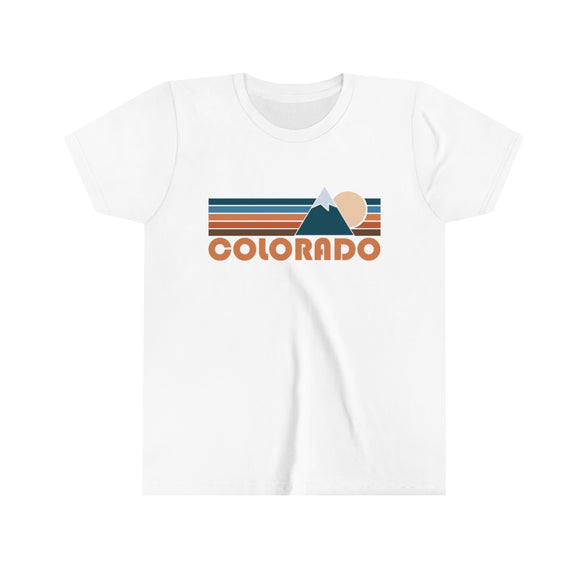Colorado Youth T-Shirt - Retro Mountain Colorado Kid's TShirt