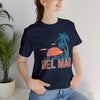 Del Mar, California T-Shirt - Retro Palm Tree & Beach Unisex Del Mar Shirt